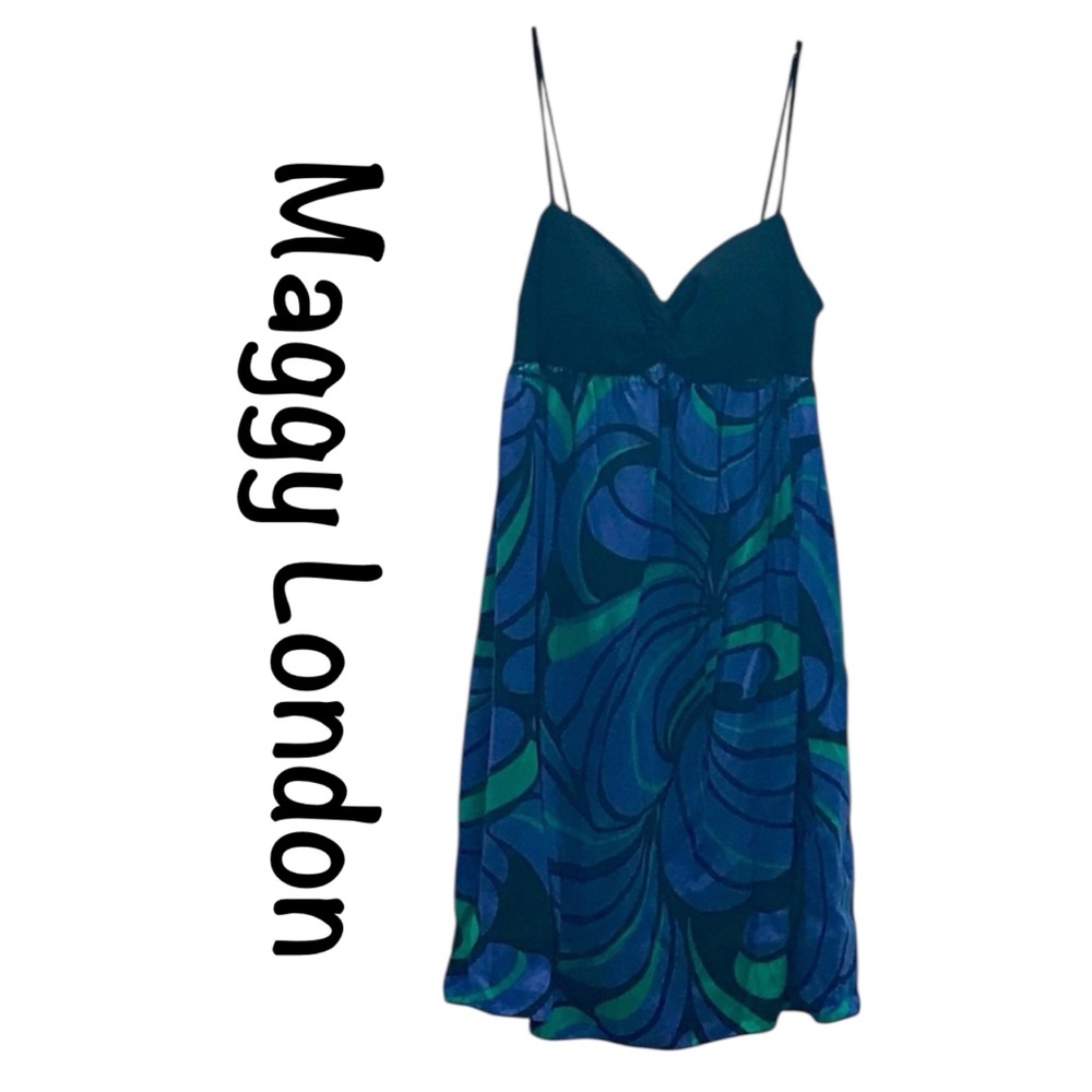 MAGGY LONDON Silk Spaghetti Strap DRESS